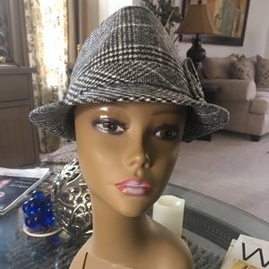 MADD HATTER Black and White Plaid Hat NWT!